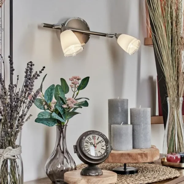 hofstein Applique murale Holualoa LED Nickel mat, 2 lumières* Lampes En Verre