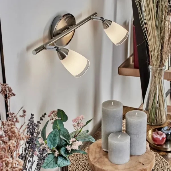 hofstein Applique murale Holualoa LED Nickel mat, 2 lumières* Lampes En Verre