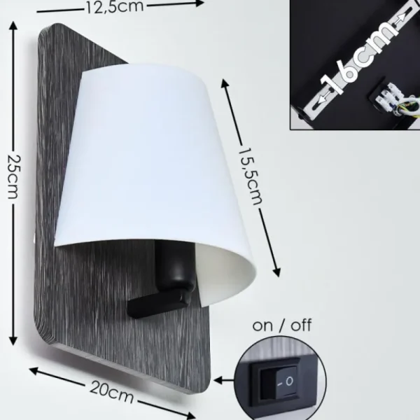 hofstein Applique murale Huddinge Gris, 1 lumière* Lampes Modernes
