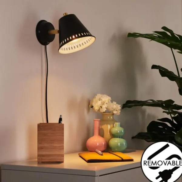 hofstein Applique murale Iasoa Laiton, Noir, 1 lumière* Lampes Modernes