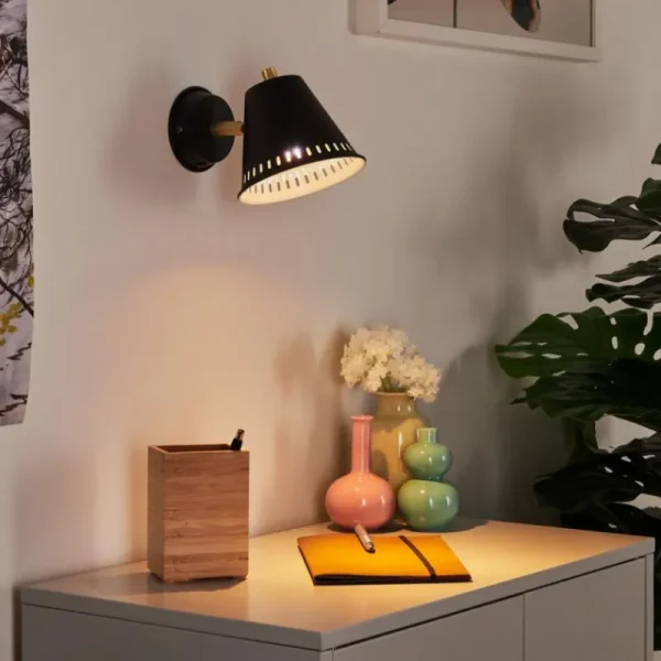 hofstein Applique murale Iasoa Laiton, Noir, 1 lumière* Lampes Modernes