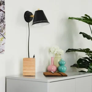 hofstein Applique murale Iasoa Laiton, Noir, 1 lumière* Lampes Modernes