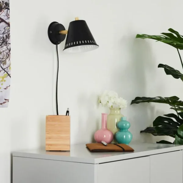 hofstein Applique murale Iasoa Laiton, Noir, 1 lumière* Lampes Modernes