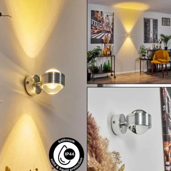 hofstein Applique murale Indore LED Aluminium, 2 lumières* Lampes En Verre
