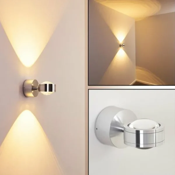 hofstein Applique murale Indore LED Aluminium, 2 lumières* Lampes En Verre