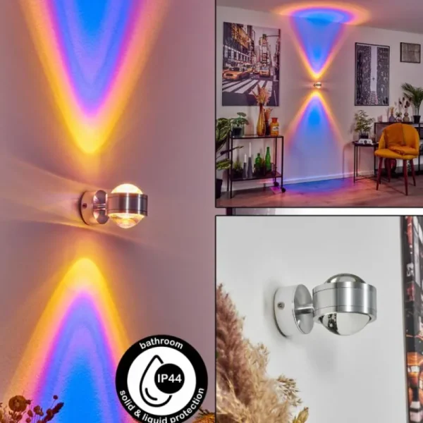 hofstein Applique murale Indore LED Aluminium, 2 lumières* Lampes En Verre