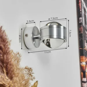 hofstein Applique murale Indore LED Aluminium, 2 lumières* Lampes En Verre