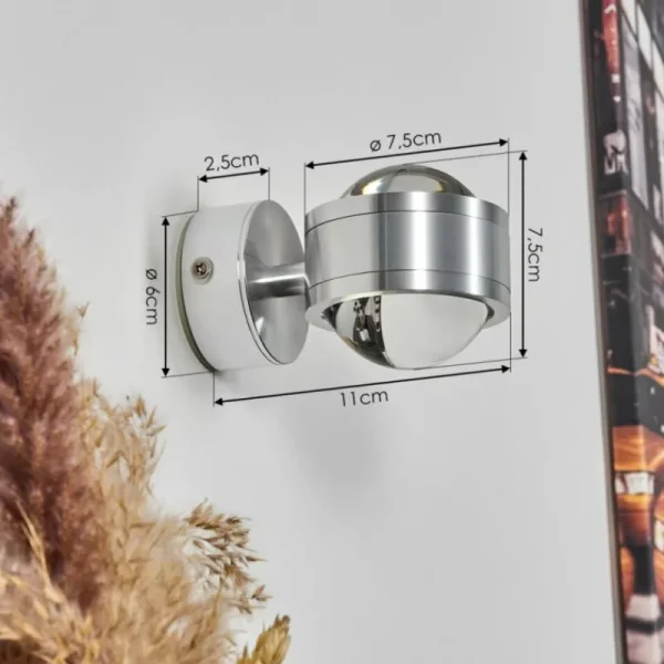 hofstein Applique murale Indore LED Aluminium, 2 lumières* Lampes En Verre