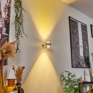 hofstein Applique murale Indore LED Aluminium, 2 lumières* Lampes En Verre