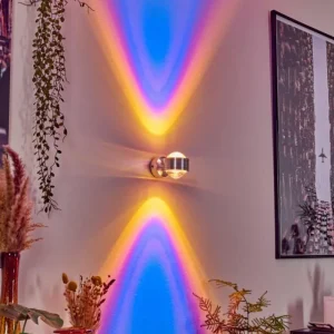 hofstein Applique murale Indore LED Aluminium, 2 lumières* Lampes En Verre