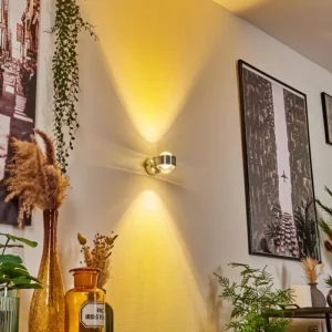 hofstein Applique murale Indore LED Aluminium, 2 lumières* Lampes En Verre