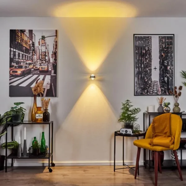 hofstein Applique murale Indore LED Aluminium, 2 lumières* Lampes En Verre