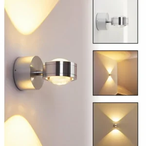 hofstein Applique murale Indore LED Aluminium, 2 lumières* Lampes En Verre