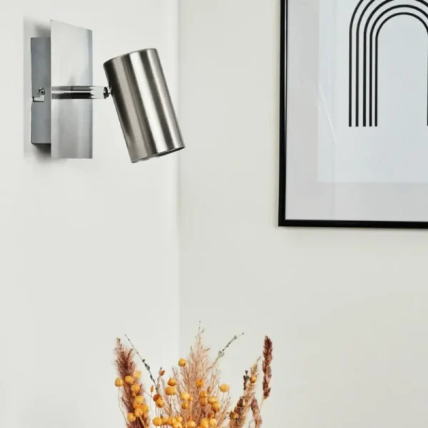 hofstein Applique murale Javel Chrome, Nickel mat, 1 lumière* Lampes Modernes