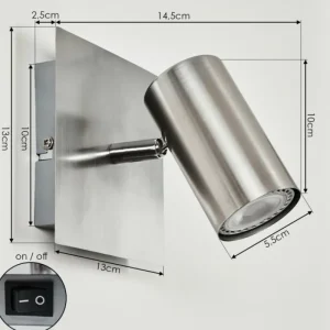 hofstein Applique murale Javel Chrome, Nickel mat, 1 lumière* Lampes Modernes