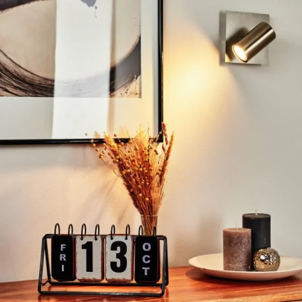 hofstein Applique murale Javel Chrome, Nickel mat, 1 lumière* Lampes Modernes