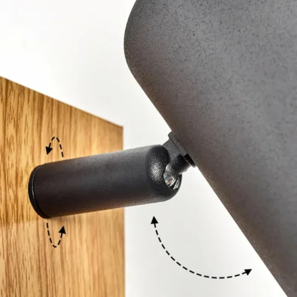 hofstein Applique murale Javel Gris, Couleur bois, Noir, 1 lumière* Lampes Modernes