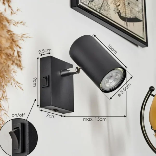 hofstein Applique murale Javel Noir, 1 lumière* Lampes Modernes