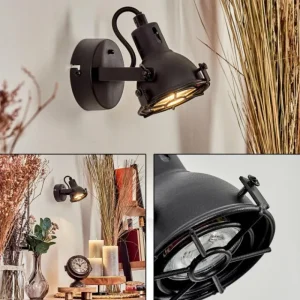 hofstein Applique murale Jonsered LED Noir, 1 lumière* Lampes Modernes