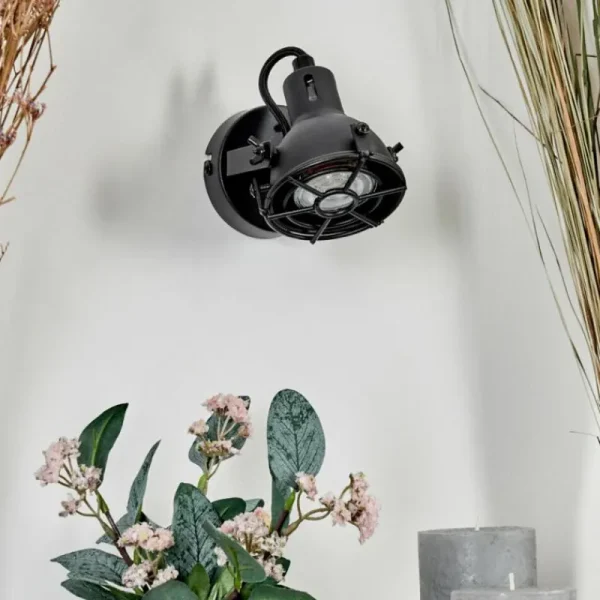 hofstein Applique murale Jonsered LED Noir, 1 lumière* Lampes Modernes