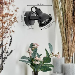 hofstein Applique murale Jonsered LED Noir, 1 lumière* Lampes Modernes