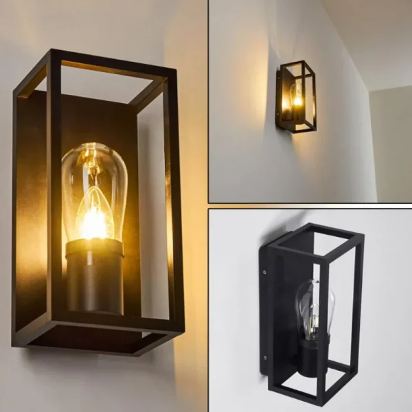 hofstein Applique murale Karlsborg Noir, 1 lumière* Lampes En Verre
