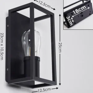 hofstein Applique murale Karlsborg Noir, 1 lumière* Lampes En Verre