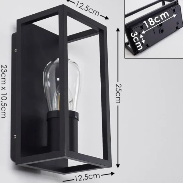 hofstein Applique murale Karlsborg Noir, 1 lumière* Lampes En Verre