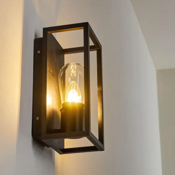 hofstein Applique murale Karlsborg Noir, 1 lumière* Lampes En Verre