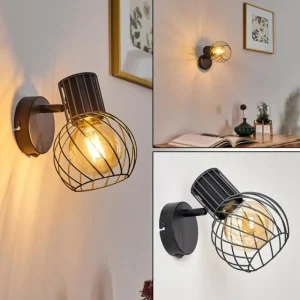 hofstein Applique murale Kenia Gris, Noir, 1 lumière* Lampes Modernes