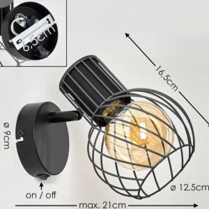 hofstein Applique murale Kenia Gris, Noir, 1 lumière* Lampes Modernes