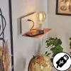 hofstein Applique murale Lafinur Brun, Couleur bois, Blanc, 1 lumière* Lampes Modernes