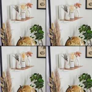 hofstein Applique murale Lafinur Brun, Couleur bois, Blanc, 1 lumière* Lampes Modernes