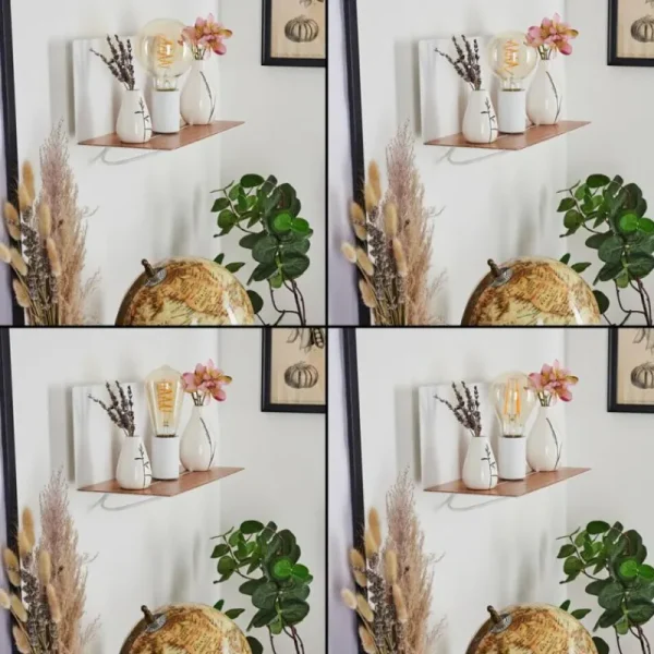 hofstein Applique murale Lafinur Brun, Couleur bois, Blanc, 1 lumière* Lampes Modernes
