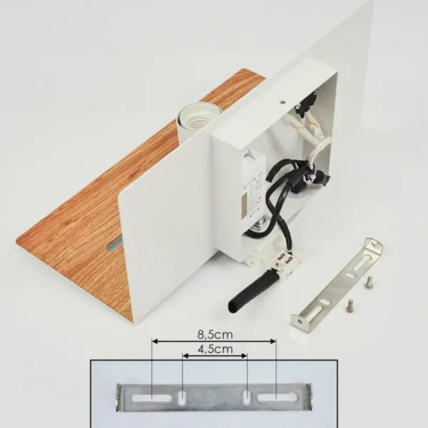 hofstein Applique murale Lafinur Brun, Couleur bois, Blanc, 1 lumière* Lampes Modernes