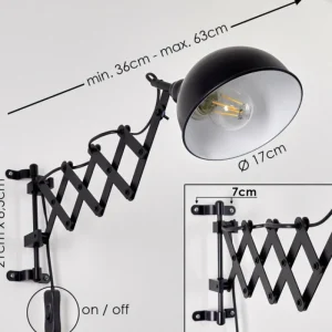 hofstein Applique murale Lasano Noir, 1 lumière* Lampes Modernes