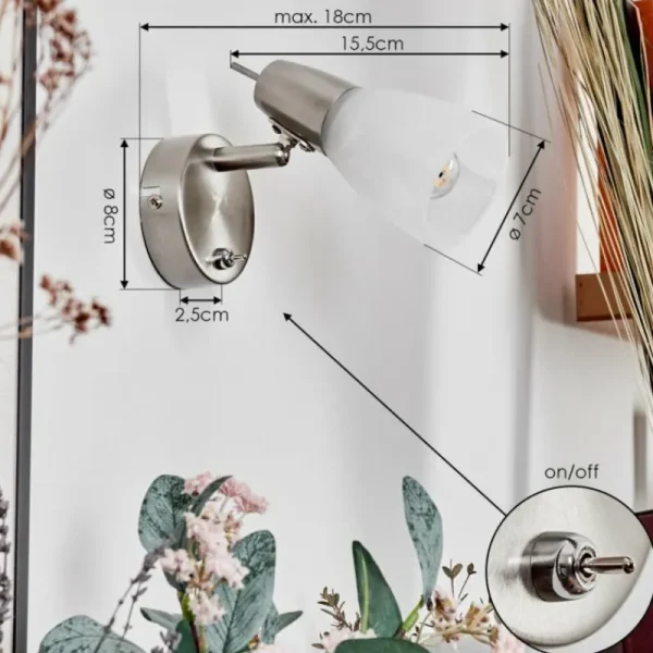 hofstein Applique murale Lejsta LED Nickel mat, 1 lumière* Lampes En Verre