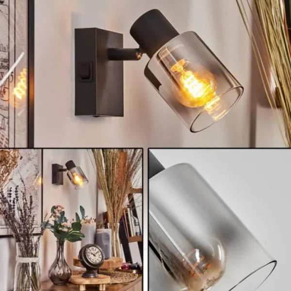 hofstein Applique murale Leteque Noir, 1 lumière* Lampes Modernes