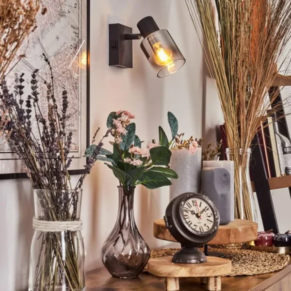 hofstein Applique murale Leteque Noir, 1 lumière* Lampes Modernes