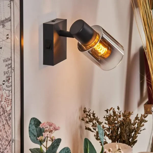 hofstein Applique murale Leteque Noir, 1 lumière* Lampes Modernes