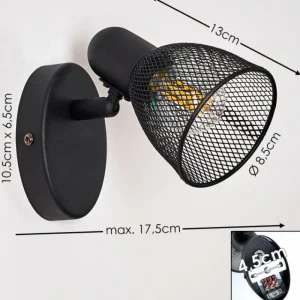 hofstein Applique murale Malawi Noir, 1 lumière* Lampes Modernes