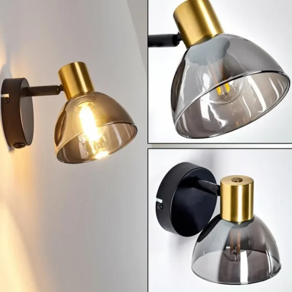 hofstein Applique murale Mariefred Noir, 1 lumière* Lampes En Verre