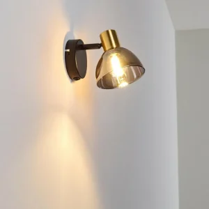 hofstein Applique murale Mariefred Noir, 1 lumière* Lampes En Verre