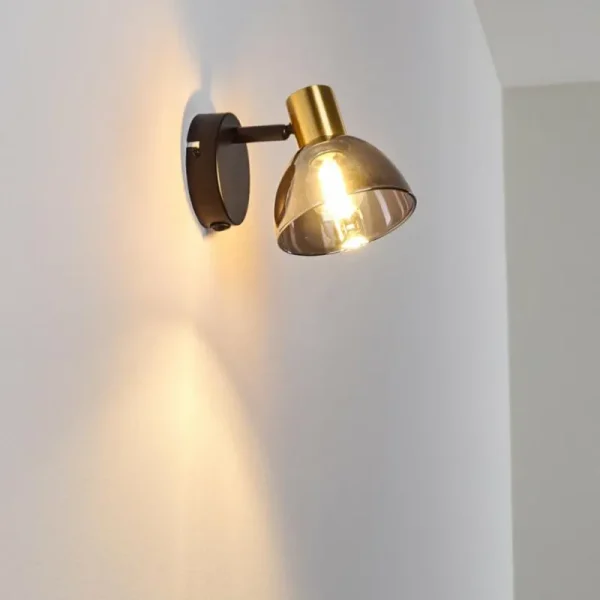hofstein Applique murale Mariefred Noir, 1 lumière* Lampes En Verre