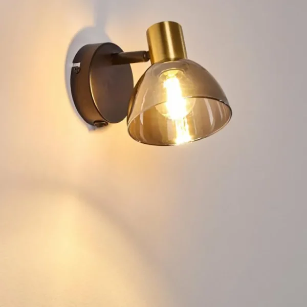 hofstein Applique murale Mariefred Noir, 1 lumière* Lampes En Verre