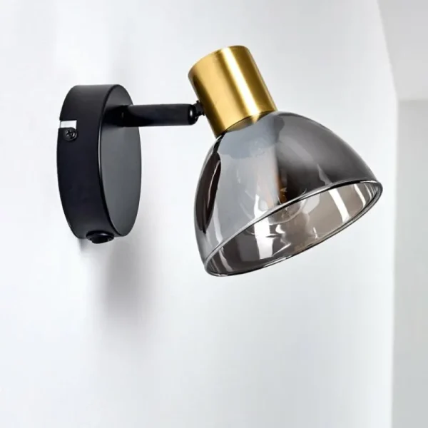 hofstein Applique murale Mariefred Noir, 1 lumière* Lampes En Verre
