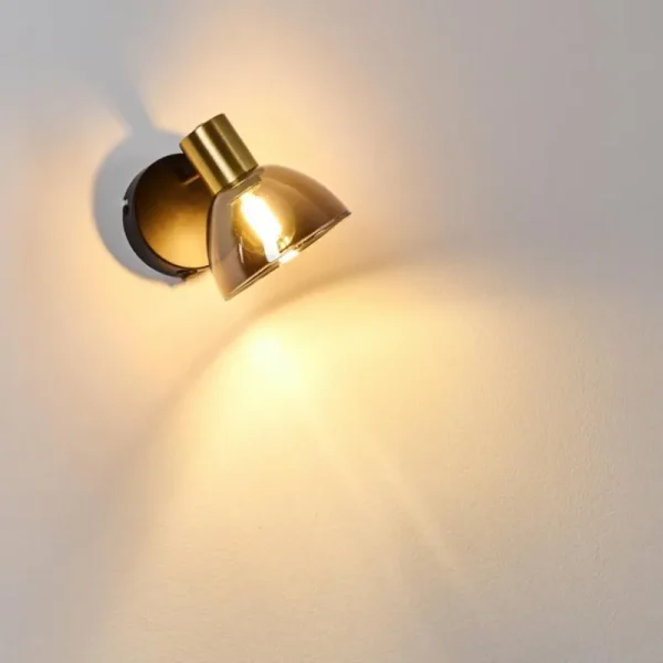 hofstein Applique murale Mariefred Noir, 1 lumière* Lampes En Verre