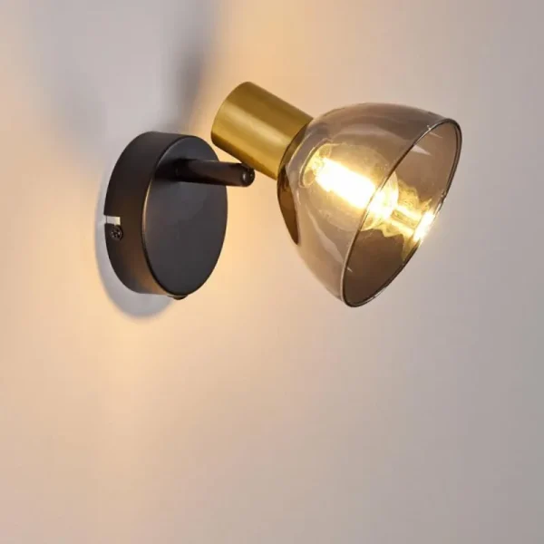 hofstein Applique murale Mariefred Noir, 1 lumière* Lampes En Verre