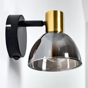 hofstein Applique murale Mariefred Noir, 1 lumière* Lampes En Verre