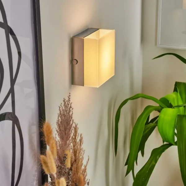 hofstein Applique murale Metaghan LED Chrome, 1 lumière* Lampes En Verre